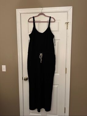 Black Sleeveless Jumpsuit with Drawstring Waist